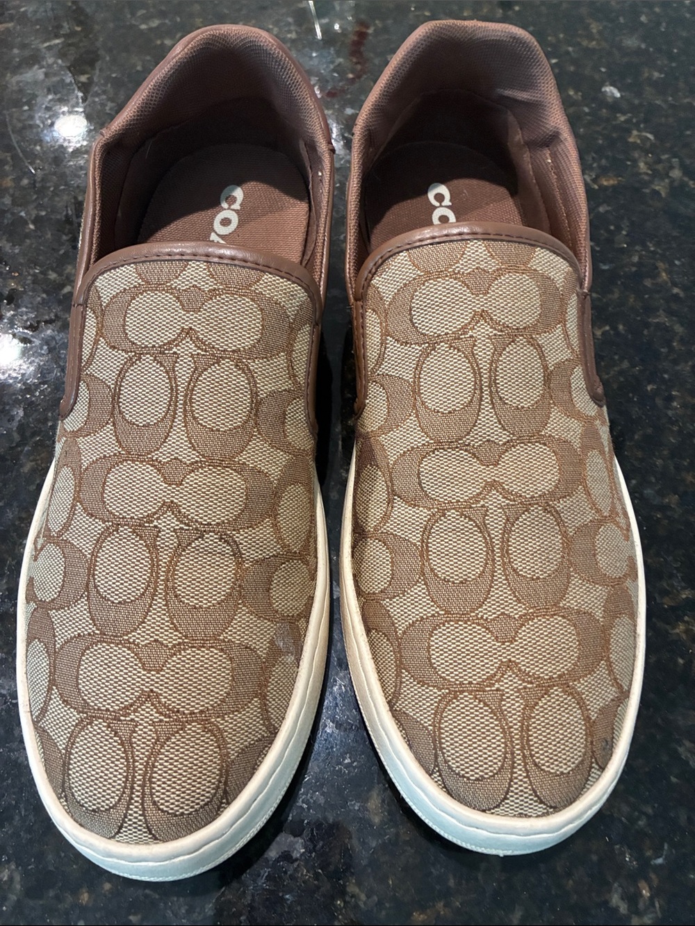 Coach Men’s Tan/Brown Signature Slip-On Sneakers
